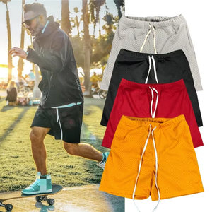 Sublimation Printed Breathable Mesh Fleece Athletic Gym Shorts Jogger <b>Drawstring</b> Men's Quick Dry Windproof Solid High Street Mid - Product Image 5