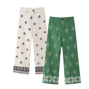 Pantalones Cargo de Cintura Alta para Mujer, con Cordón Elástico, Pierna Ancha, Corte Holgado Informal, Pantalones de Trabajo - Product Image 1