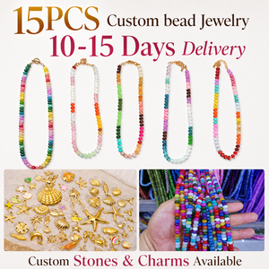 Collier de perles en pierres précieuses colorées, fabrication rapide, faible MOQ, pour boutiques de bijoux - Product Image 1