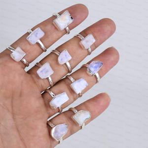 Natural Rainbow Moonstone <b>Ring</b> Brass Handmade Vintage Boho Jewelry Wholesale Fashion <b>Statement</b> <b>Rings</b> Women Gifts - Product Image 1