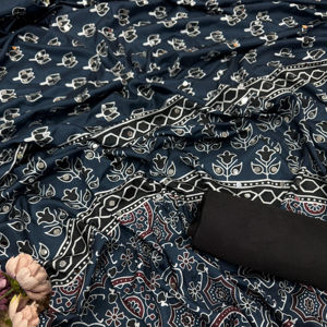 ผ้าซิลค์เครปดีไซน์เนอร์สุดพิเศษพร้อมเสื้อคลุมสุดหรู ทันสมัย สวยงาม  ชุดอินเดียแบบเรียบร้อยสำหรับงานปาร์ตี้และสวมใส่สบายๆ สำหรับผู้หญิง - Product Image 1