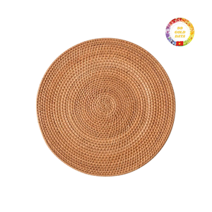 Rattan Placemat | Hand Braided Wicker | Natural Charger <b>Plate</b> | Dining Tableware | Export Supplier - Product Image 1