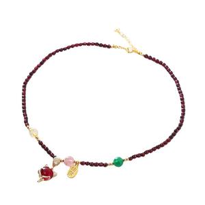 Collar de Perlas de Cristal con Piedra de Ojo de Tigre Arcoíris de Ágata de Estilo Chino Nuevo, Cadena Versátil para Clavícula, Moda Étnica de Nicho con Cuentas - Product Image 5