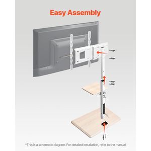 Carrello TV Mobile con Supporto per Schermi da 32-70 Pollici, Rotazione Sinistra-Destra di 25 Gradi, Altezza Regolabile, Vassoio Porta TV - Product Image 6