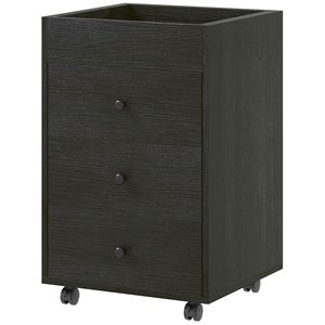 Mobiletto Portadocumenti con Ruote per Ufficio Domestico, 3 Cassetti, Vassoio Superiore, Salvaspazio, Supporto per Stampante, Finitura Noce, per Scarpe e Borse - Product Image 1