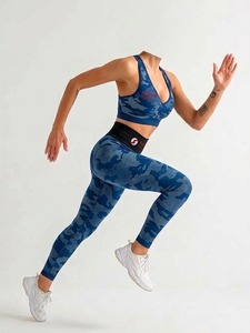 Conjunto Deportivo Sozan para Mujer, Top Deportivo con Escote en V Profundo y Tirantes Cruzados, Leggings de Cintura Alta, Transpirable, de Secado Rápido, Spandex/Nailon - Product Image 4