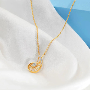 จี้เพชรรูปเปลือกหอยนอติลุสแบบฉลุลาย - Product Image 5