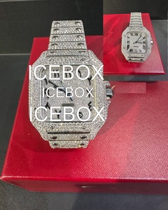 Reloj de Pulsera Cuadrado para Hombre de Acero Inoxidable con Moissanita, Esfera de Cristal, Brazalete con Cierre y Resistencia al Agua de 10 Bares - Product Image 2