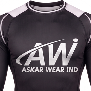 เสื้อแรชการ์ดแขนยาวสำหรับผู้ชาย ยี่ห้อ Askar Wear ลายพิมพ์แบบ Sublimation แห้งเร็ว ผลิตจากผ้า Spandex และโพลีเอสเตอร์ เหมาะสำหรับออกกำลังกาย มีไซส์สำหรับผู้ใหญ่ - Product Image 2