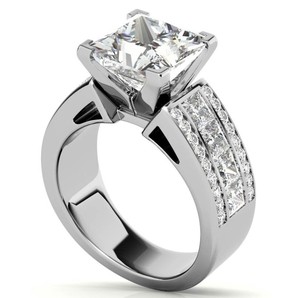 Bague de luxe en moissanite géométrique taille princesse 8MM en argent sterling 925 plaqué or pour fiançailles, mariage ou promesse - Product Image 2