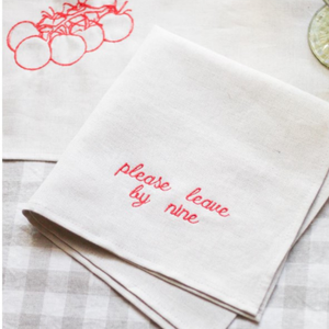 100% serviettes de salle à manger en lin bio naturel brodé points suisses Double ourlet personnalisable pour les mariages belles occasions - Product Image 6