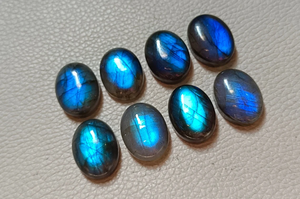 Blue <b>Fire</b> Labradorite Oval Cabochon 12x16mm Loose Gemstone Set Flat Back Polished <b>Stone</b> Lot For Jewelry Making Supplies - Product Image 5