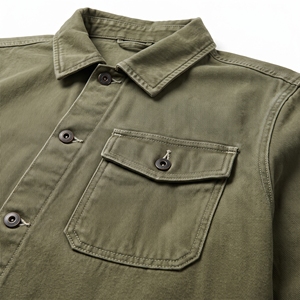 Veste en sergé délavé pour homme, style décontracté, idéale pour l'été, fabrication OEM/ODM, vente en gros, personnalisation usine, faible MOQ - Product Image 5