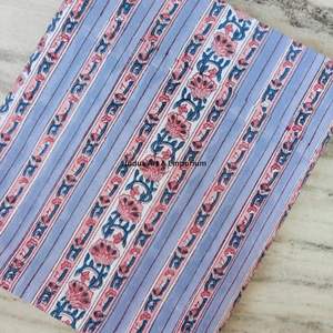 Tissu en coton imprimé traditionnel Jaipuri, coton cambriqué imprimé au bloc 60x60, tissu en coton à motifs. - Product Image 6