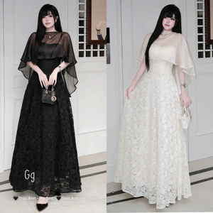 Robe longue élégante et décontractée pour femme, unie, lavable, confortable, taille naturelle, pour polo en soie à manches courtes - Product Image 5