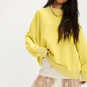 Women's Casual Cotton Fleece <b>Top</b> Oversized Hoodie Long Sleeves Pullover Sweatshirt for Winter Autumn Plain Dyed <b>Mock</b> <b>Neck</b> - Product Image 6