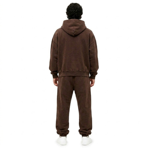 Ensemble survêtement personnalisé brodé avec sweat à capuche et pantalon de jogging coupe ample à cordon de serrage, logo personnalisé, streetwear pour l'hiver - Product Image 3