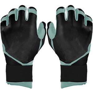Gants de frappe en cuir noir et vert menthe avec paume rembourrée et fermeture auto-agrippante pour l'entraînement, unisexe adulte, gauche, XL, XXL - Product Image 1