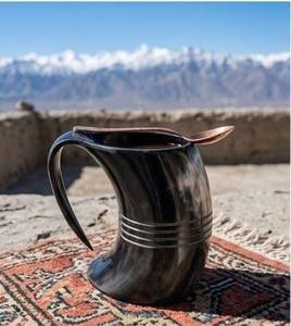Mug à boire en corne de buffle fait main sur mesure |   Accessoires de bar Viking en gros - Product Image 3