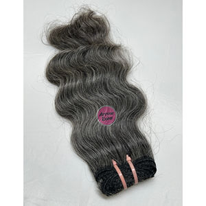 Extensions de cheveux indiens Remy ondulés noirs et gris, double trame, qualité supérieure 12A, 98g-100g - Product Image 1