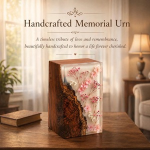 Personalized Eco-Friendly Durable Cremation Urn <b>for</b> Human <b>Ashes</b> Rustic Floral Wooden Memorial Urn <b>Box</b> Custom Engraved - Product Image 3