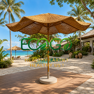 Sombrilla de Playa Boho de Fibra de Coco Natural, Parasol para Exteriores, Ecológica, Hecha a Mano, Venta al Por Mayor Eco2go Vietnam - Product Image 2
