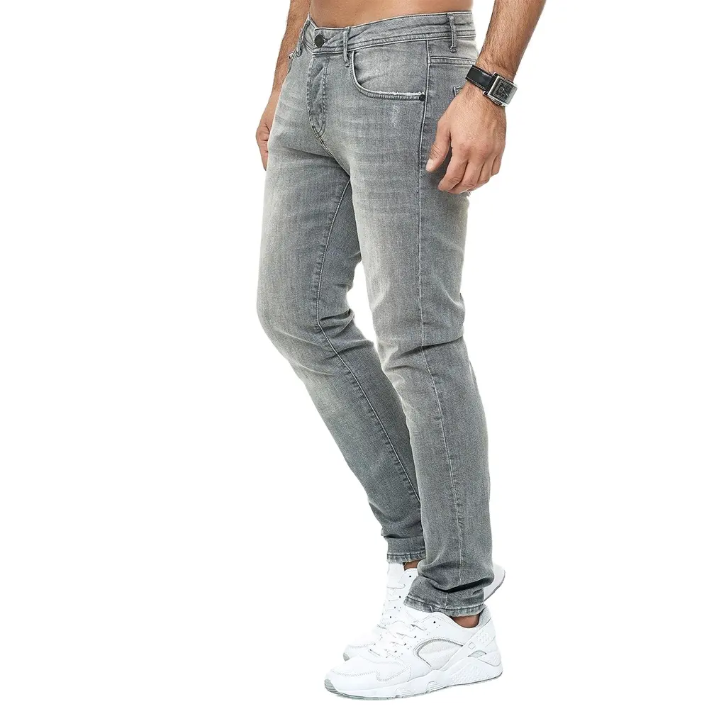 Private Customized Skinny Raw Denim Stretch 100% Cotton Men's Jeans Stretch Denim Pants For Men