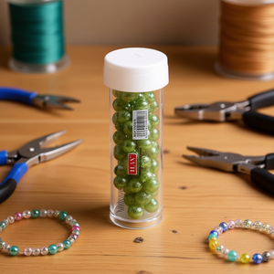 Ilan Abalorio Perline verdi da 8 mm per la creazione di gioielli e forniture artigianali - Product Image 2