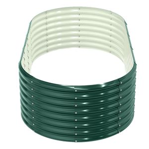 8 4 2ft Raised Garden Bed Oval Galvanized Outdoor <b>Planter</b> Metal Garden Bed for Planting <b>Vegetables</b> Fruits Flowers Drainage - Product Image 2