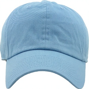 Gorra de Béisbol de Color Azul Claro Sólido, Diseño de 6 Paneles, Ajuste Ajustable, Unisex, Informal, Tela de Lona, Poliéster/Algodón, Bordado - Product Image 2