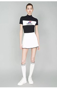 เสื้อยืดกอล์ฟฤดูร้อนสำหรับผู้หญิง ระบายอากาศได้ดี แห้งเร็ว ผ้าสเตรช คอสูง แขนสั้น - Product Image 2