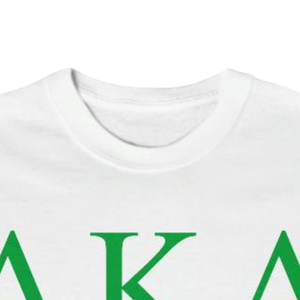 Camiseta con letras AKA, blanca y verde, con estampado gráfico AKA, cuello redondo, manga corta, informal, para hermandades - Product Image 5