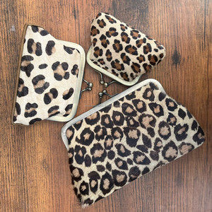 Monedero de piel de vaca con estampado de leopardo para mujer, monedero de cuero genuino a la moda, tarjetero de gran capacidad - Product Image 3