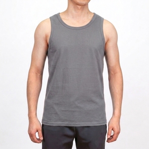 Wholesale Custom <b>Men</b> Cotton <b>White</b> Seamless Fitness Bodybuilding Undershirt Training String Singlet Gym Tank Tops <b>Vest</b> for <b>Men</b> - Product Image 1