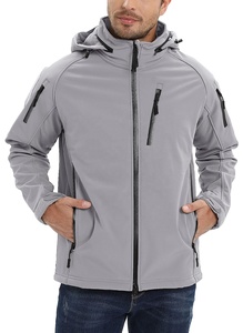 2025 OEM personnalisé hommes XL Softshell veste imperméable col montant coupe-vent Style décontracté hiver tricoté tissu - Product Image 6