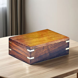 American Style Wooden Human <b>Ashes</b> Urn Small Memorial Keepsake Box <b>for</b> Home Remembrance - Product Image 3