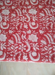Red Christmas Tablecloth Floral Design <b>Table</b> Cloth Handmade <b>Table</b> <b>Cover</b> Block Print Tablecloth Rectangle <b>Table</b> Cloth - Product Image 6