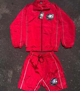 Conjunto de dos piezas para hombre 2026: Chándal cortavientos reflectante de nailon con cremallera y pantalones cortos para hombre - Product Image 1