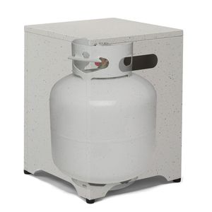 Tavolino da Giardino Quadrato 41*41*53.5cm in Ferro Effetto Marmo per Stoccaggio Gas, Tavoli da Esterno - Product Image 3