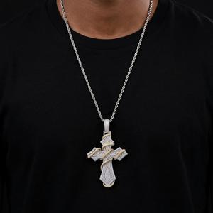 Pendentif Croix Personnalisé en Diamant de Laboratoire, Argent 925, Bijoux en Diamant de Laboratoire, Vente Chaude, Pendentif Hip Hop, Pendentif Croix Iced Out - Product Image 5