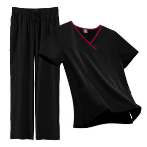 Ensemble de blouses médicales professionnelles pour femmes, rose, col en V, manches courtes, pantalon cargo multipoches, uniforme d'hôpital - Product Image 4