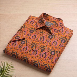 Handmade Block Print Cotton <b>Shirt</b> Mens Eco Friendly Summer <b>Shirt</b> Indian Ethnic Wear Bulk Export - Product Image 4