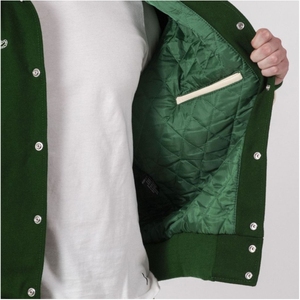 College Baseball <b>Jacket</b> For Men High Quality Vintage Varsity <b>Jacket</b> In <b>Leather</b> <b>Long</b> Length With Personalized Chenille Logos - Product Image 4
