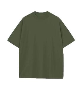 OEM Customized 180 gsm cotton drop shoulder round neck T-shirt pure cotton T-shirt custom solid color short-sleeved men's <b>Tshirt</b> - Product Image 3