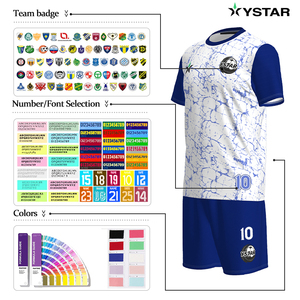 Ystar Custom Voetbalshirts 100% Polyester Zwart Trendy Teamnummers Digitale Print V-hals Team China Unisex Volwassene Klassiek Retro - Product Image 2
