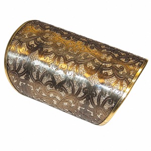 Vintage <b>Copper</b> Alloy Cuff Bracelet Floral Carved Pattern Brass Antique Bronze Plated Statement Wide Bangle Unisex Jewelry - Product Image 1