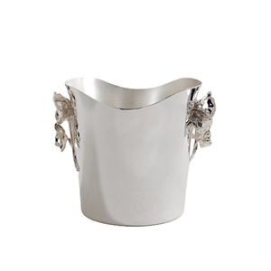 Enfriador de Vino Redondo de Aluminio Fundido Estándar con Acabado Plateado y Asa para Bar, Fiestas y Cubitera - Product Image 5