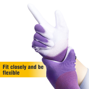 Gants industriels en nitrile enduits de PU, en polyester et nylon tricoté, légers, respirants, avec une bonne adhérence, pour atelier, construction et usage quotidien - Product Image 4