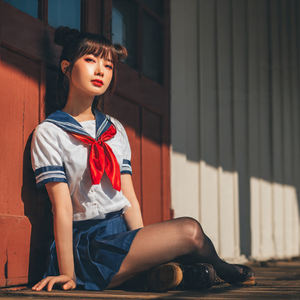 Uniforme Escolar Japonés Estilo Marinero para Estudiantes, Camiseta y Falda, Vestido Clásico Japonés para Niñas - Product Image 5