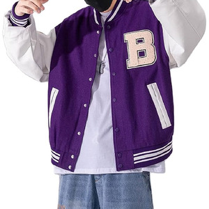 Street Ready Winter Jacket with Premium Patch Embroidery Contrast Sleeves Soft Fabric Fashion Letterman Jacket - Product Image 1